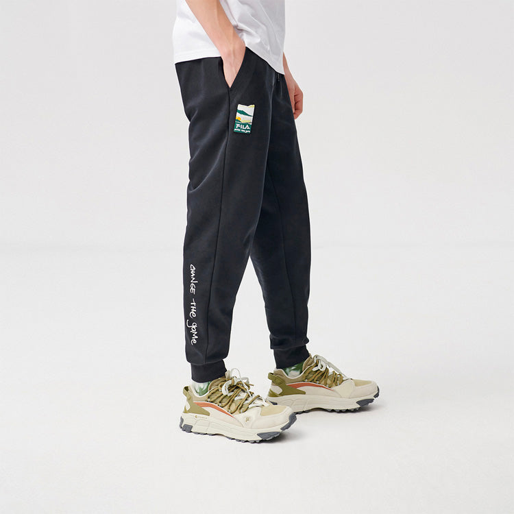FILA FUSION Knit Bundle Feet Casual Sports Pants Black T11M123601F-BK