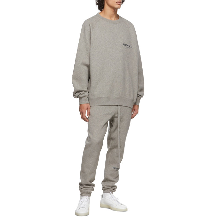 Fear of God Essentials FW21 Pullover Crewneck Dark Heather Oatmeal FOG-FW21-369