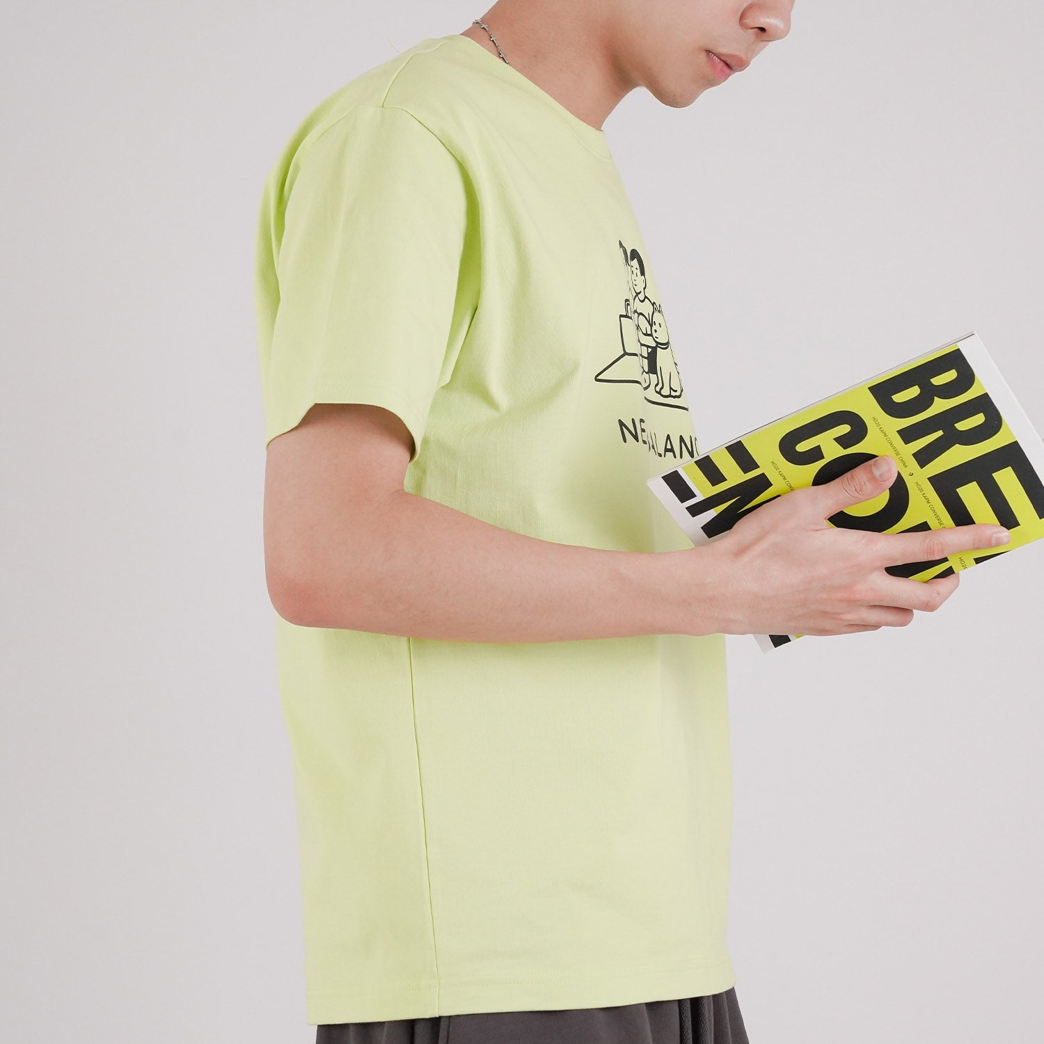 New Balance x Noritake Crossover Small Pattern Sports Cartoon Short Sleeve Unisex Green AMT12349-LRW