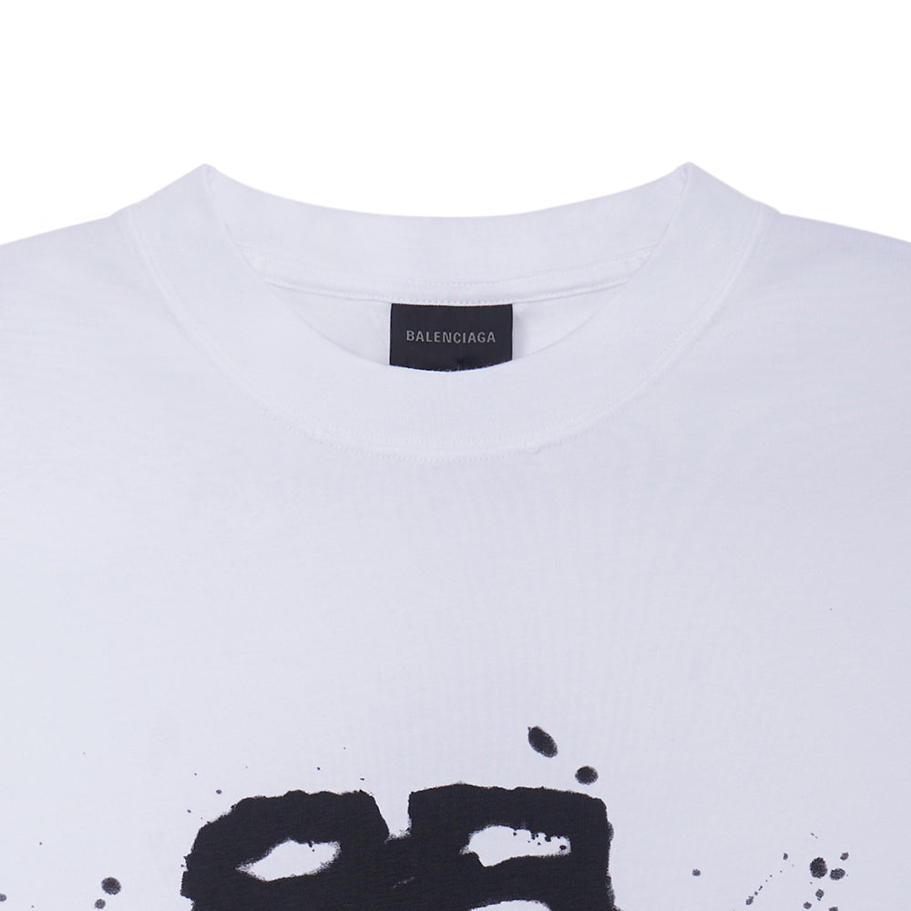Balenciaga Hand-Drawn BB Icon T-Shirt Medium Fit 'White Black' 612966TNVN49040