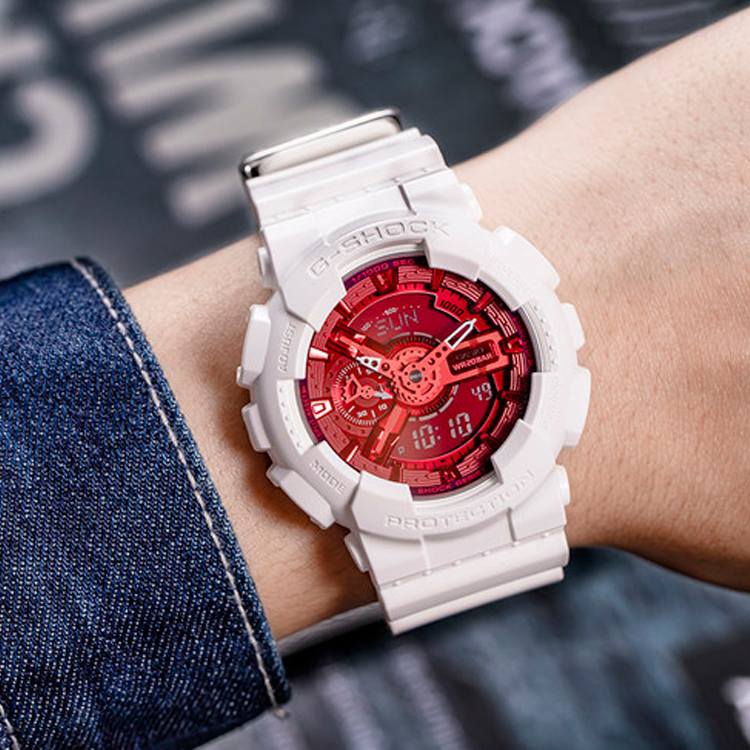 CASIO G-Shock Analog-Digital 'White' GA-110DBR-7A