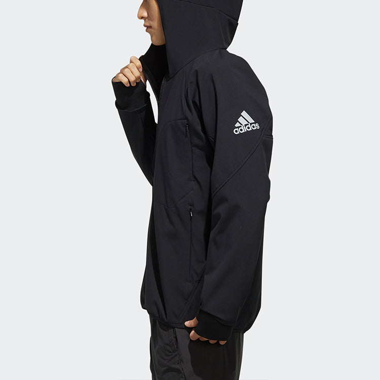 adidas M Wr Hd Jkt hooded casual Jacket Sports Black ED3726