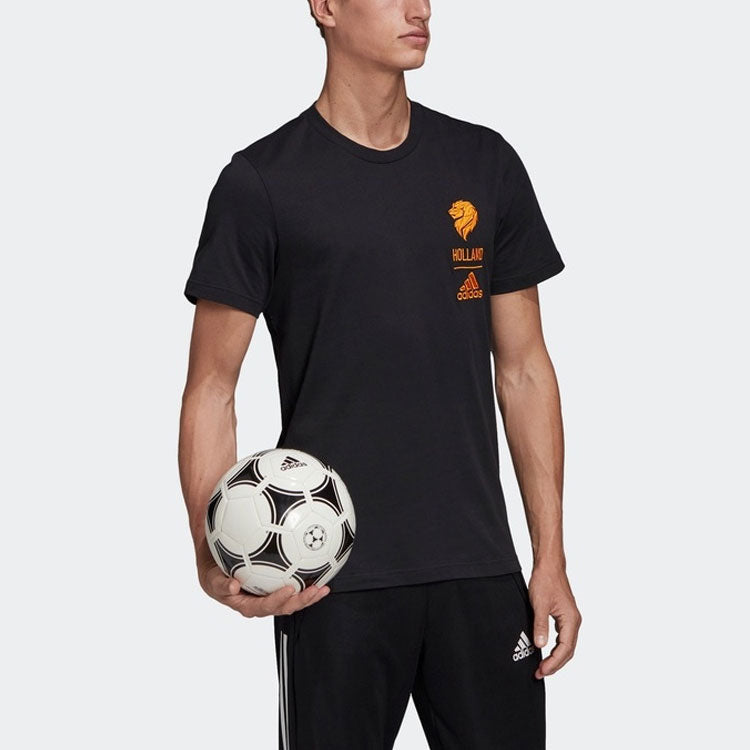 adidas Hol CI Tee Printed Sports Football Training Short Sleeve Men's Black FK3563