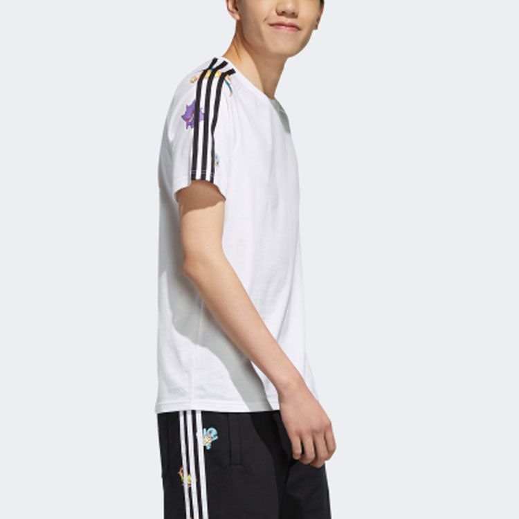 adidas neo x POKMON Crossover Series Pikachu Printing Short Sleeve White FM0320