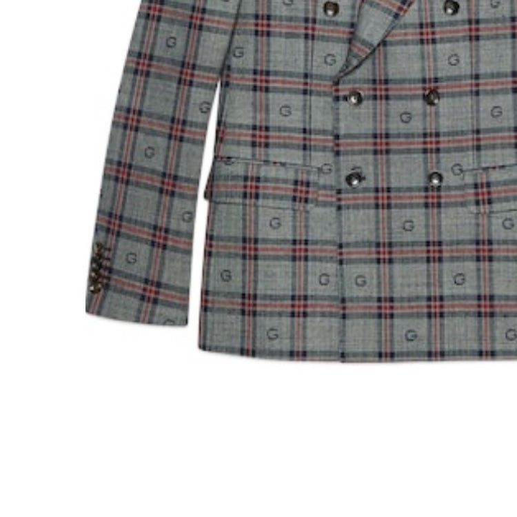 Gucci G Check Wool Jacket 'Grey Blue' 770378-ZAOV3-1102