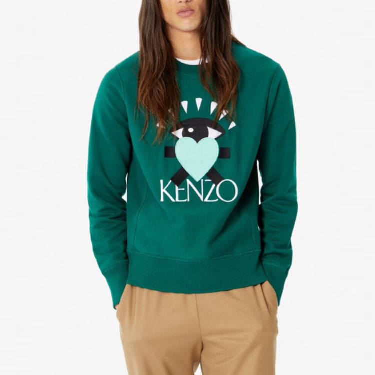 KENZO Love Large Eye Embroidered Pattern Sweatshirt 'Green' F965SW3124X4-53