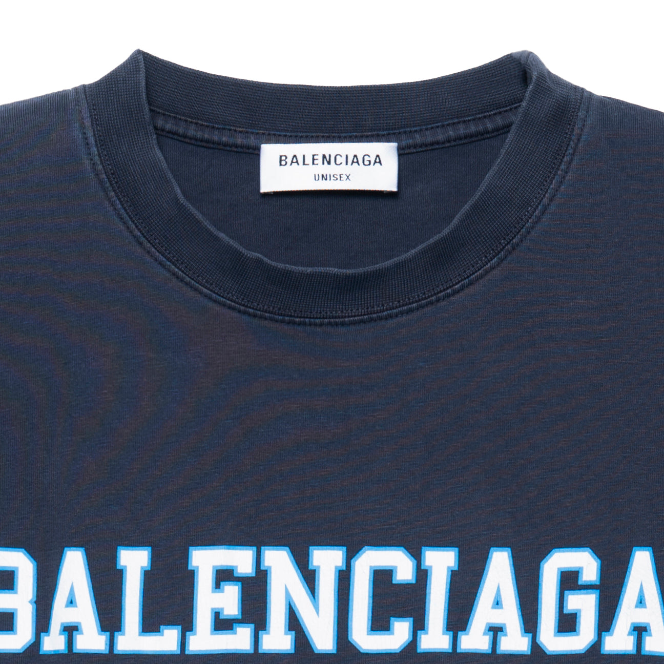 (WMNS) Balenciaga College 1917 Medium Fit T-Shirt 'Blue' 612965TMV954140