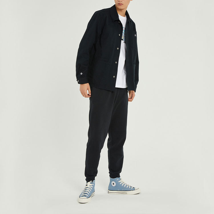 Men's Converse SS22 Cargo Casual Long Sleeves Autumn Black Shirt 10024172-A02