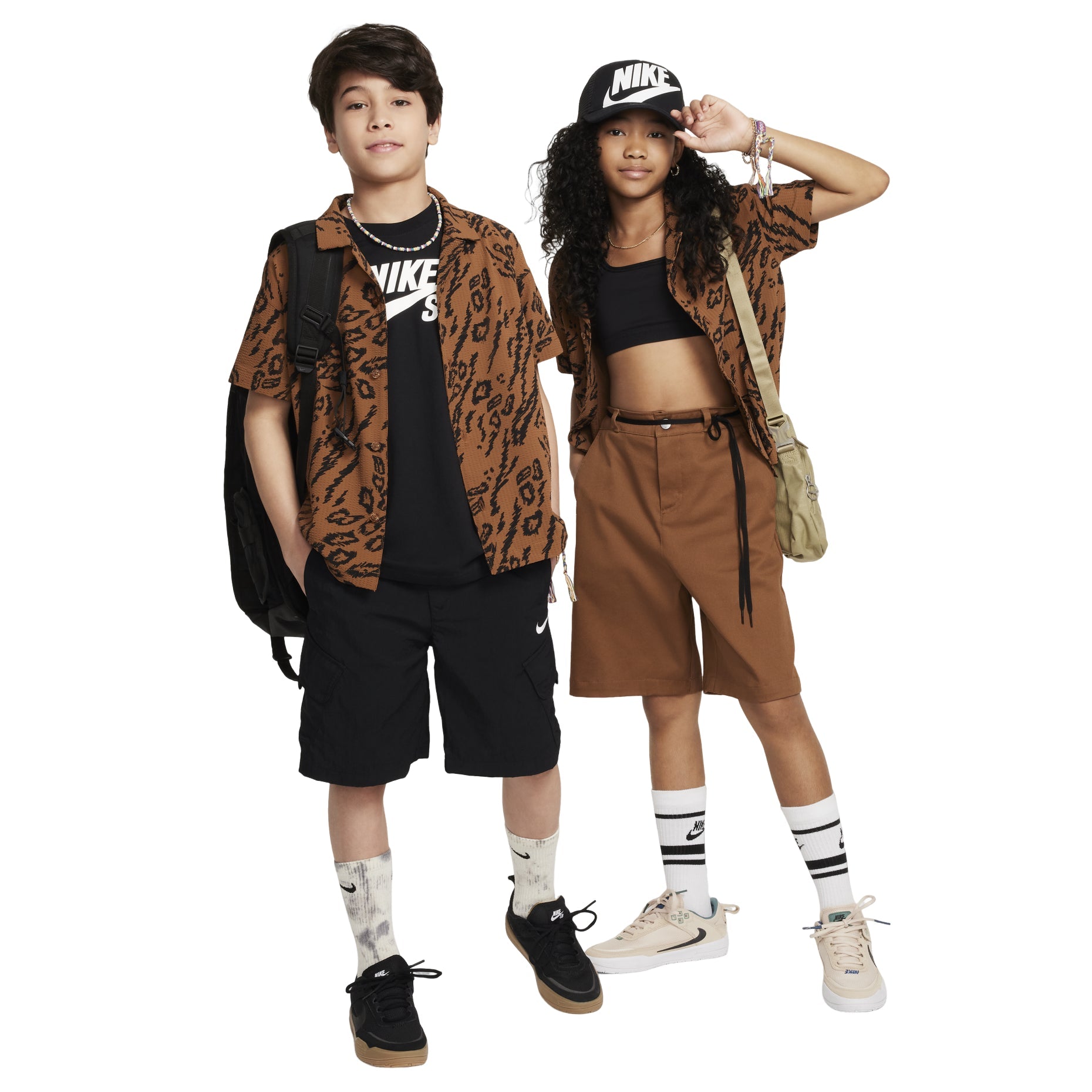 (GS) Nike SB Dri-FIT Button-Down Skate Shirt 'Light British Tan' FN9218-281