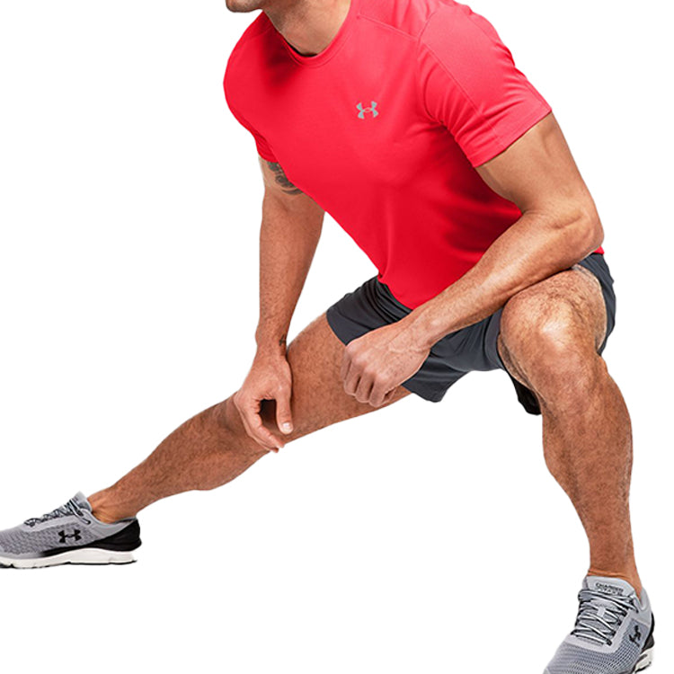 Men's Under Armour Speed Stride Running Sports Short Sleeve Red 1326564-628