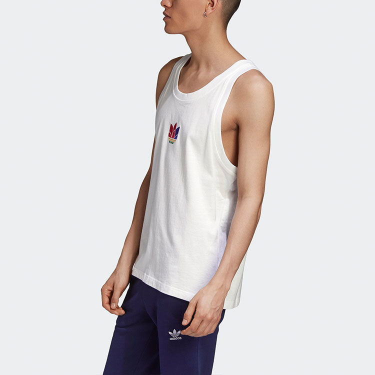 adidas originals Embroidered Logo Retro Sports Vest White GE0855