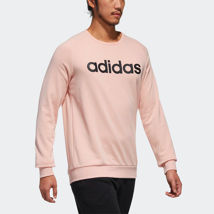 adidas neo Logo Printing Round Neck Pullover Long Sleeves Pink DT8306