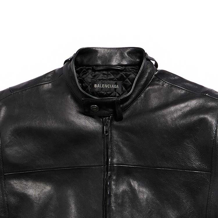 Balenciaga FW23 Deconstructed Zip Up Jacket 'Black Soft Buffalo Skin' 768749TMS031000