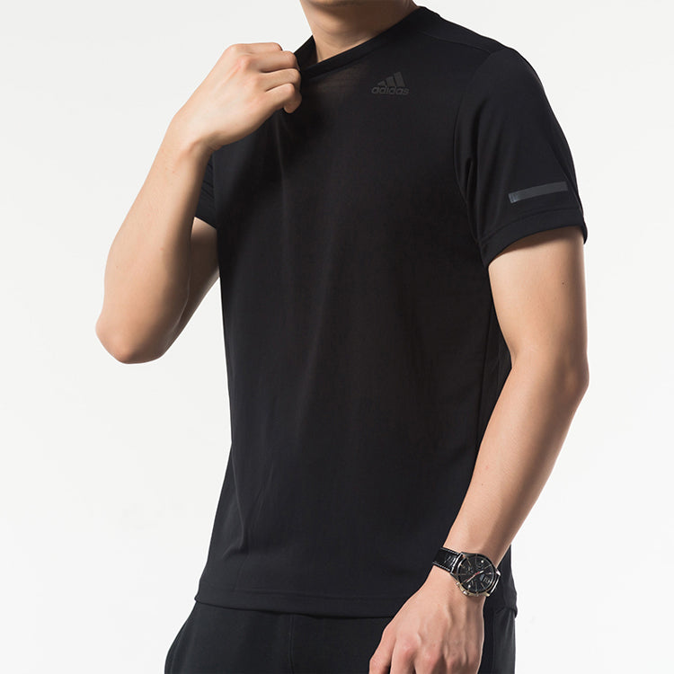 adidas Chill Tee Round Neck Short Sleeve 'Black' EI6395
