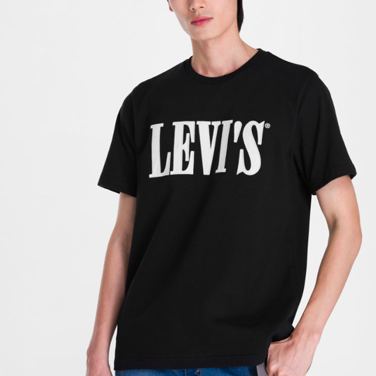 Men's Levis Pullover Pure Cotton Short Sleeve Black 16694-0003