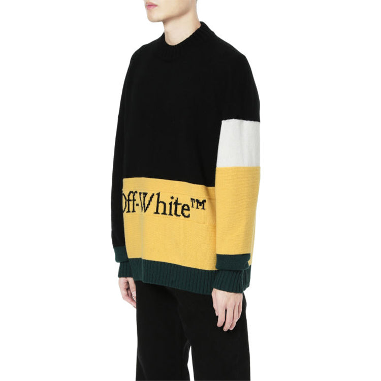 Off-White Colorblock Alphabet Knit Black OMHE048E20KNI0011018