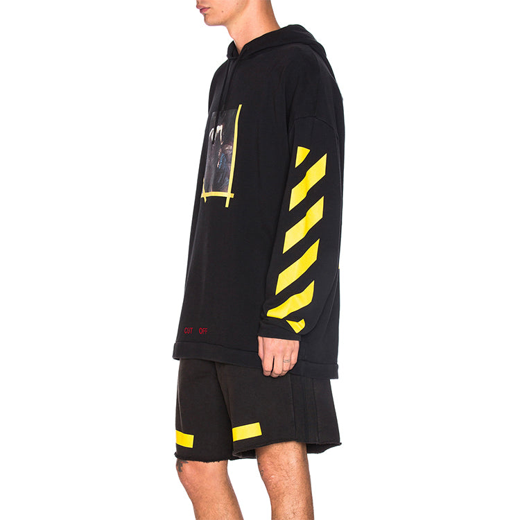 Off-White Cotton Printing Logo hooded Long Sleeves Black OMBB009F160030371099