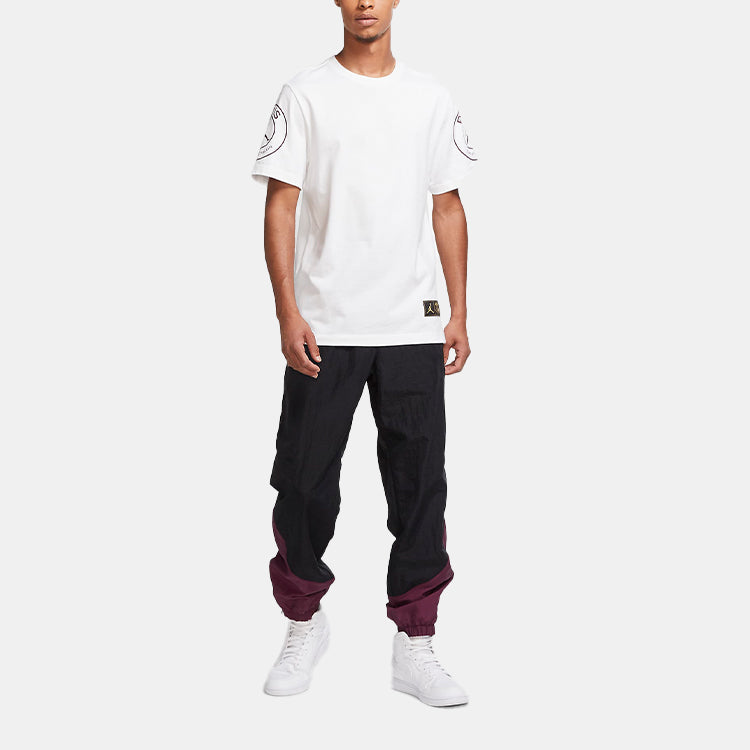 Air Jordan Paris Saint-Germain Printing Logo Short Sleeve White CK9780-100
