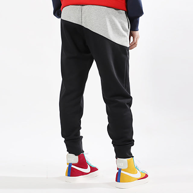Men's Nike Large Logo Splicing Knit Casual Sports Pants/Trousers/Joggers autumn Black Gray Colorblock BV5298-064