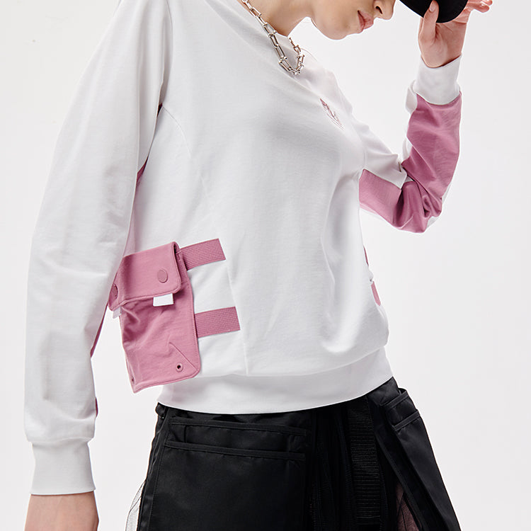 (WMNS) FILA FUSION Street Sport Casual Sports Breathable Pullover Hoodie White T11W133203F-WT