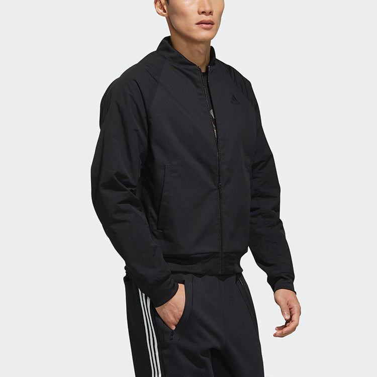 adidas M Id Bmb Jkt Ap Solid Color raglan sleeve Sports Jacket Black FN1674