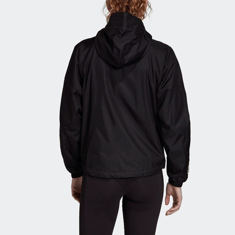(WMNS) adidas hooded track Jacket Black DZ0034