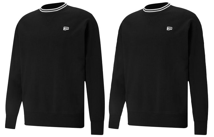 PUMA Small Logo Crew Neck Sweatshirts 'Black White' 531426-01