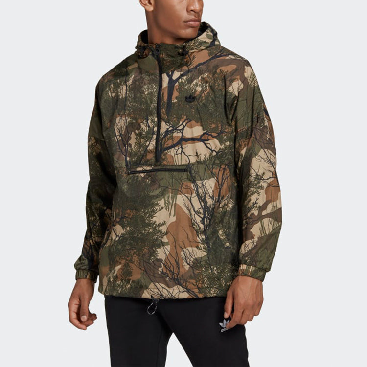 adidas originals Half Zipper Pullover Hooded Jacket Camouflage GE1308