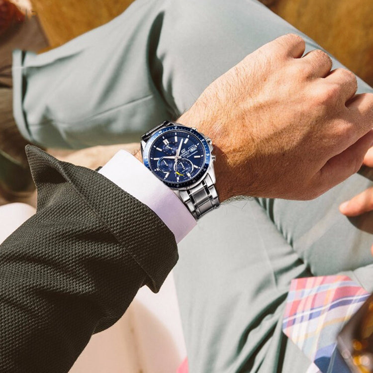 CASIO EDIFICE Waterproof Sapphire Crystal Solar Powered Stainless Steel Strap Mens Silver Analog EFS-S510D-2AVUPR