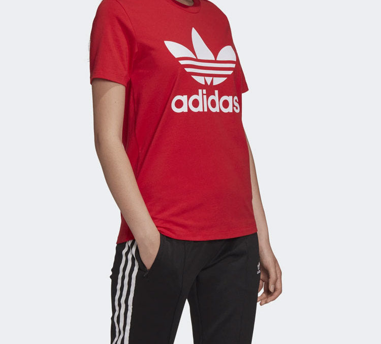 (WMNS) adidas originals TREFOIL TEE Sports Short Sleeve Red FM3302