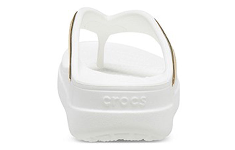 (WMNS) Crocs Thick Sole White Gold Slippers 'White Gold' 206919-100