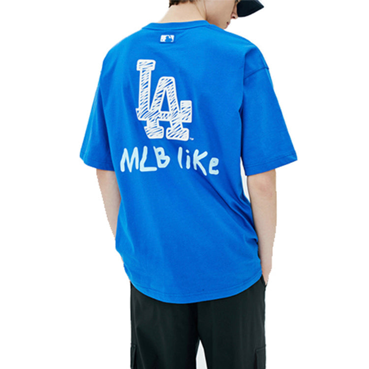 MLB Loose Graffiti Sports Short Sleeve Unisex Blue 31TS15031-07U
