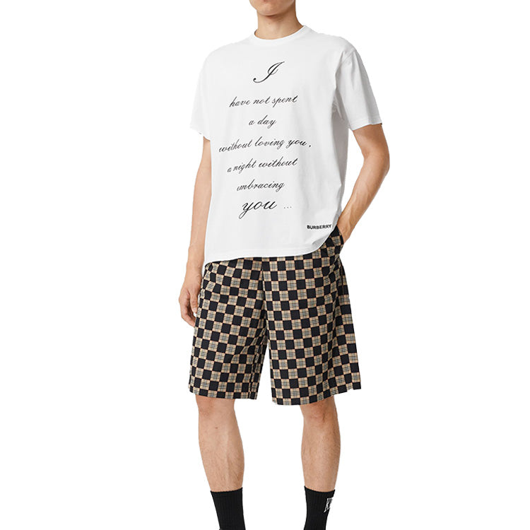 Burberry Love Slogan Short Sleeve Unisex White 80349161