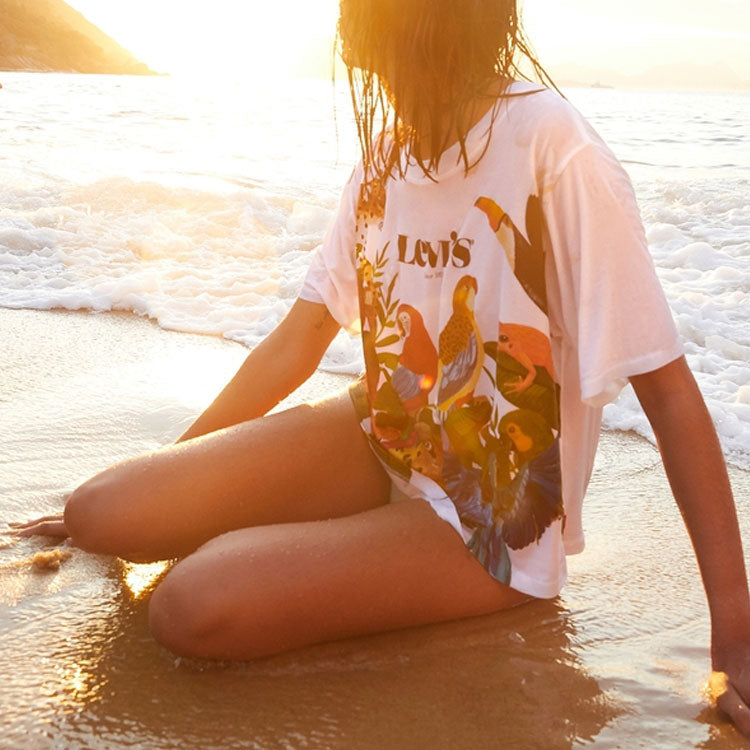 Levis x Farm Rio Crossover Printing Short Sleeve White 87156-0000