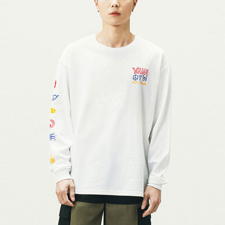 Vans Unisex Printing Round-neck Swea White VN0A5F3MWHT