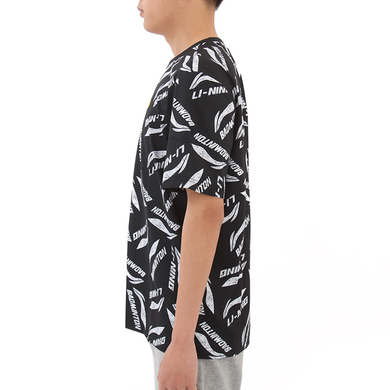 Li-Ning All-Over Print Quick-Drying T-shirt 'Black' AHSR867-5