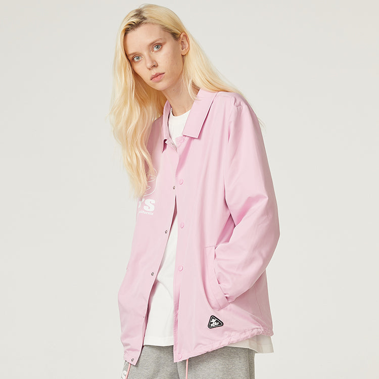 PJs Vigor Surf Leopard print Alphabet Pattern Printing Coach Jacket Unisex Pink 20SSJK1002-P