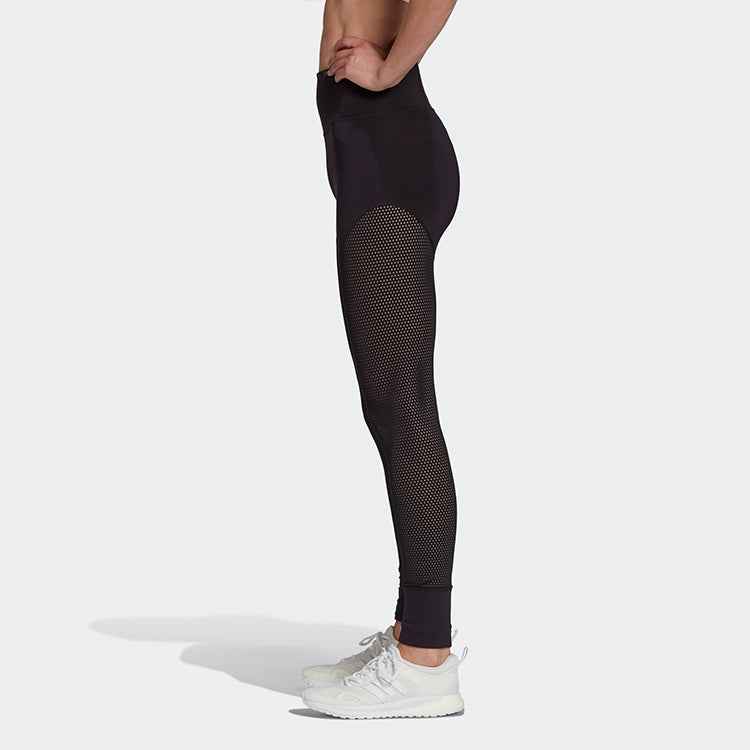 (WMNS) adidas Mesh Hw L Tight Gym Sports Training High Waist Leggings Black GI8582