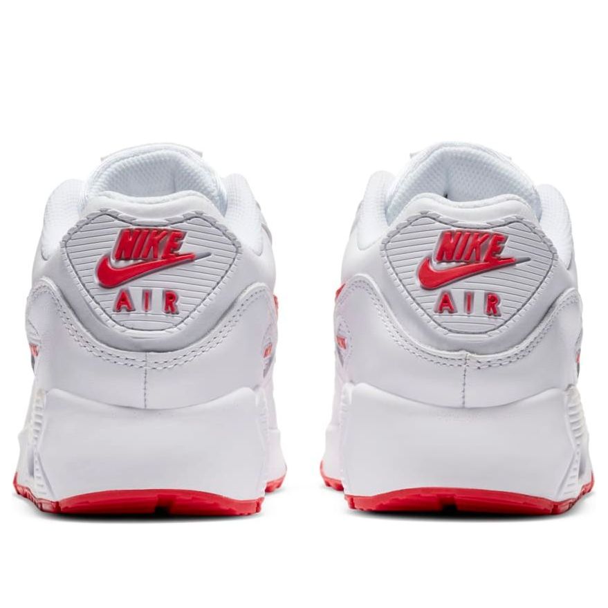 (GS) Nike Air Max 90 Leather 'White Hyper Red' CD6864-106