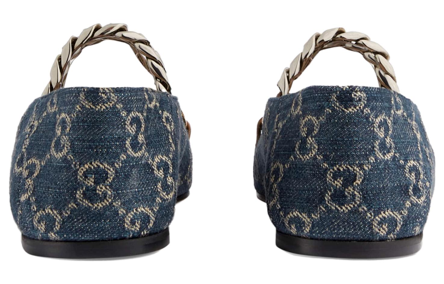 (WMNS) Gucci Denim Ballet Flat With Horsebit 'Blue' 635101-2KQ80-4462