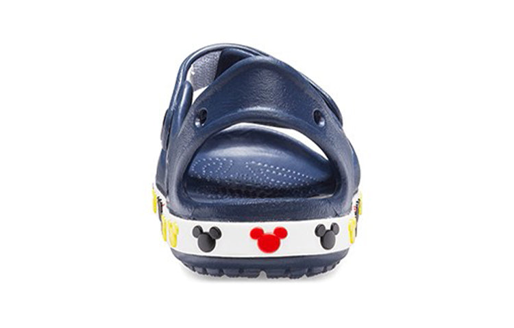 (PS) Crocs Funny Mickey Velcro Outdoor Open Toe Flat Heel Sports Deep Blue Sandals 206171-410