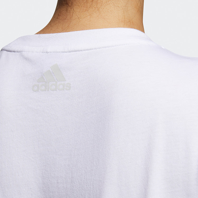 (WMNS) adidas Large Shiny Logo Short Sleeve White GK8720