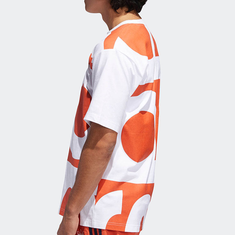 adidas originals Bigaditee Casual Large Logo Printing Round Neck Pullover Breathable Short Sleeve Orange DY6652