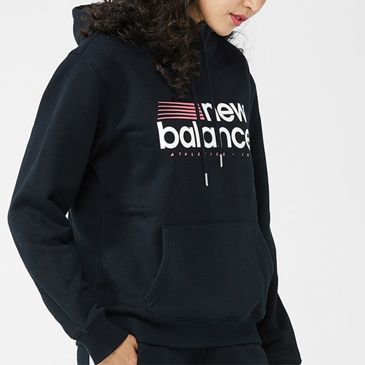 (WMNS) New Balance Knit hooded Casual Pullover Hoodie Black AWT93578-BK