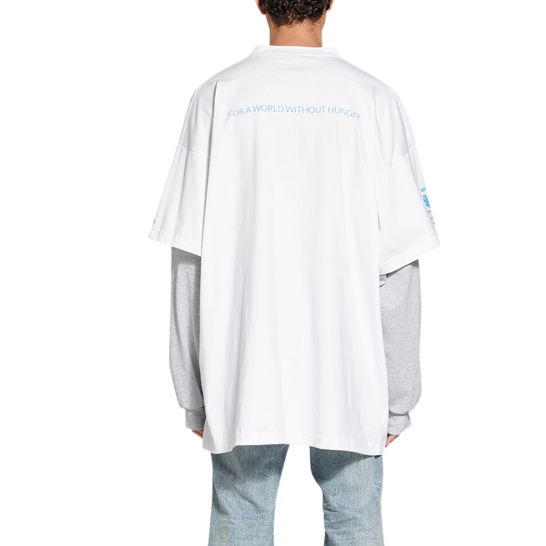 Balenciaga x WFP Double Sleeves T-Shirt 'White' 698089TMVL29086