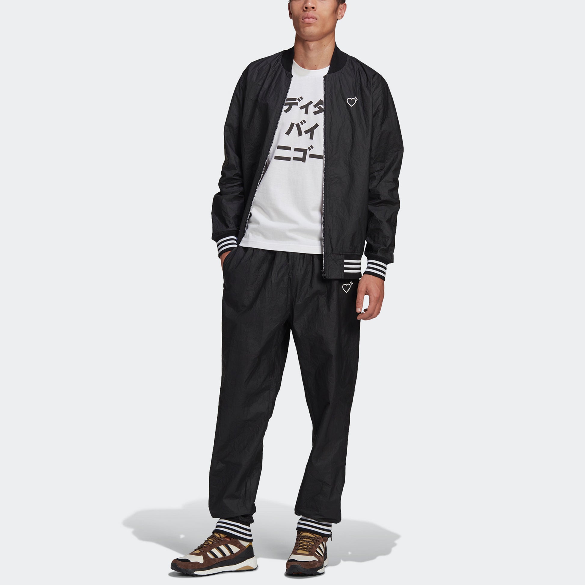 adidas originals x HUMAN MADE Crossover Embroidered Logo Sports Pants Black GM4629