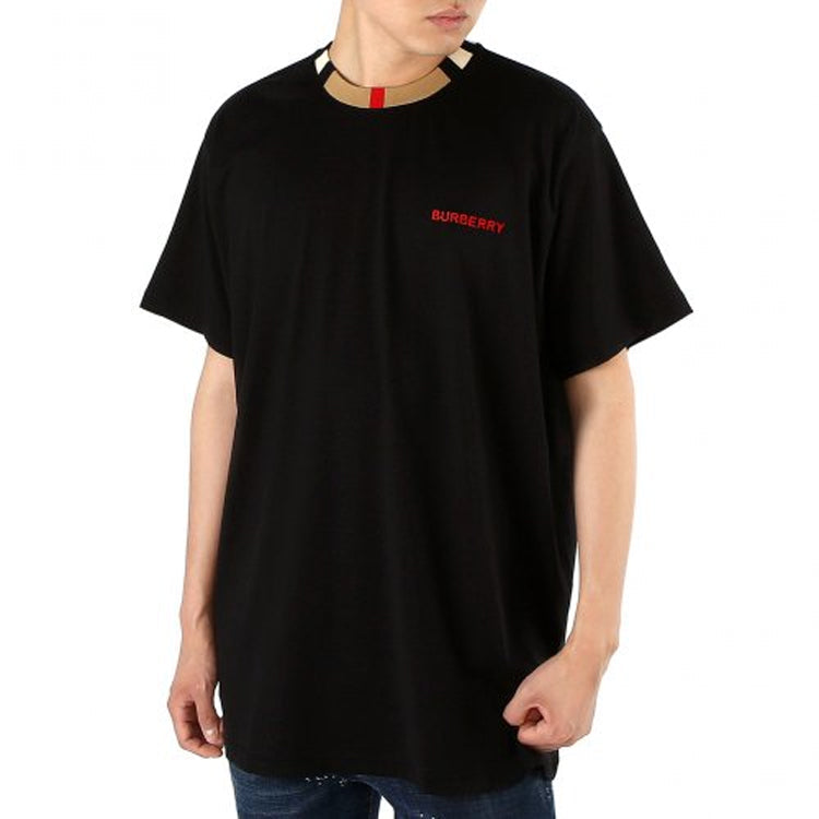 Burberry Detail Collar Short Sleeve Black 8007695-A1189