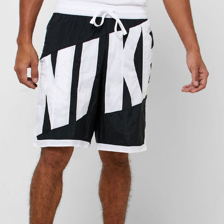 Nike Retro Large Logo Sports Quick Dry Shorts Black White  AT3166-010