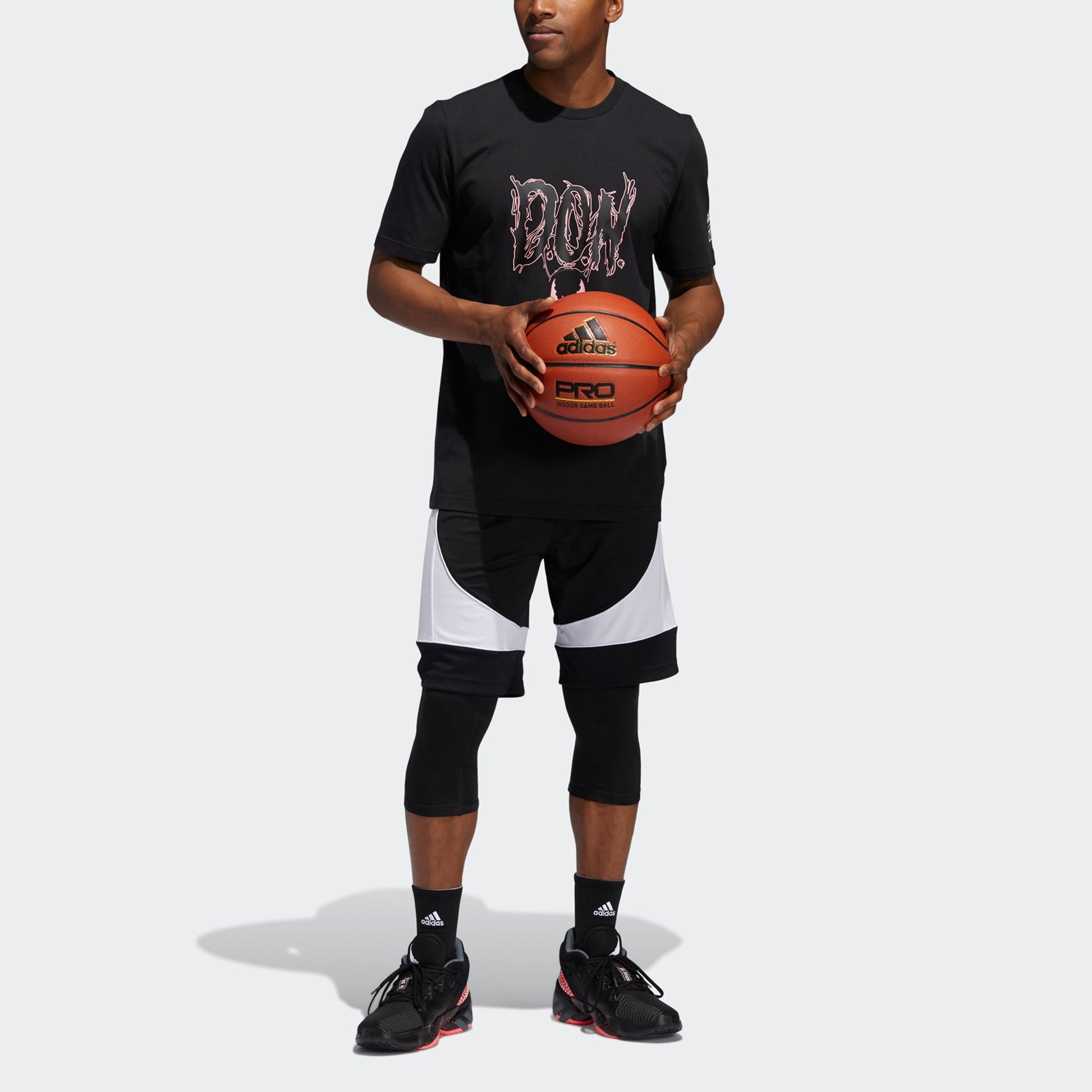 adidas Don Venom Tee Basketball Sports Short Sleeve Black GI8874