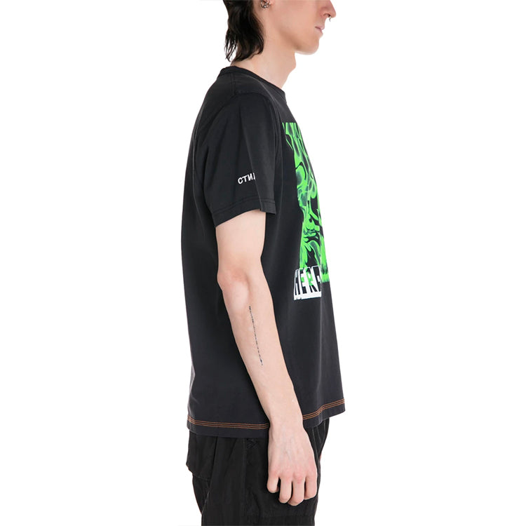 Men's HERON PRESTON Green Flame Short Sleeve Black HMAA011S209140201040